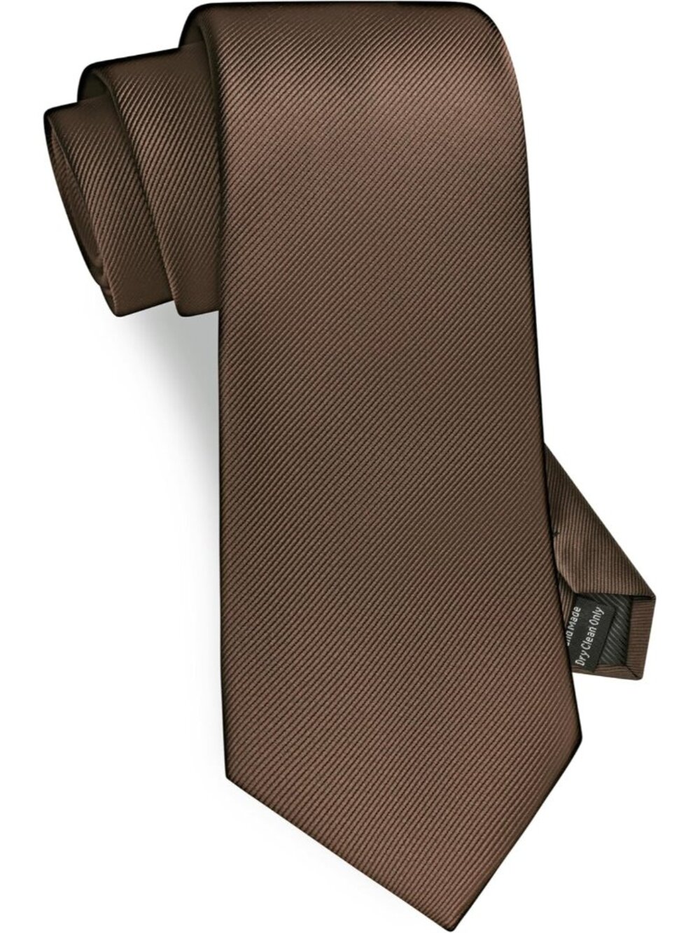 Men's Coffee Solid Twill Textured Woven Silk Formal Necktie For Wedding Dress